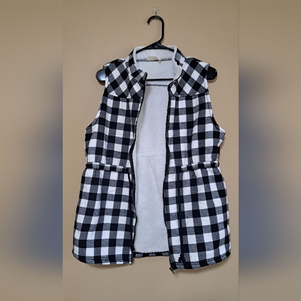Black and White Checkered Vest